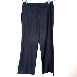 CALVIN KLEIN Womens 10 Gray Pin Stripe Straight Leg Flat Front Dress Pants XX3